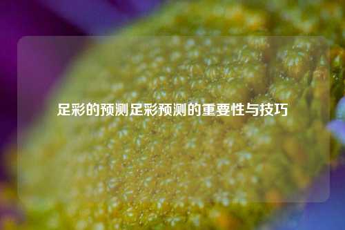 足彩的预测足彩预测的重要性与技巧
