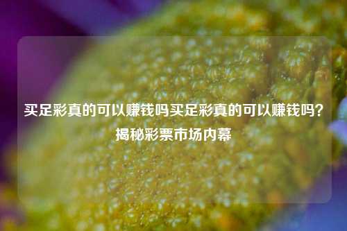 买足彩真的可以赚钱吗买足彩真的可以赚钱吗？揭秘彩票市场内幕