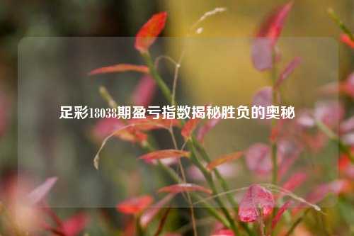 足彩18038期盈亏指数揭秘胜负的奥秘